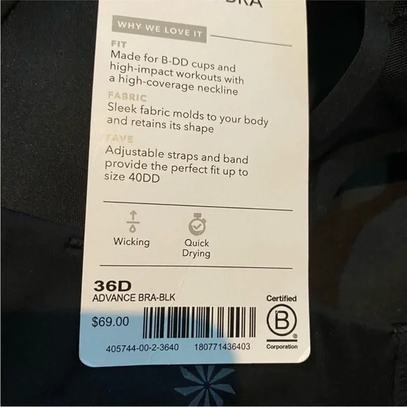 ATHLETA Advanced Black Sports Bra - Picture 10 of 11